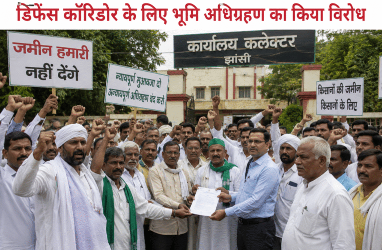 झांसी में किसानों ने किया प्रदर्शन: