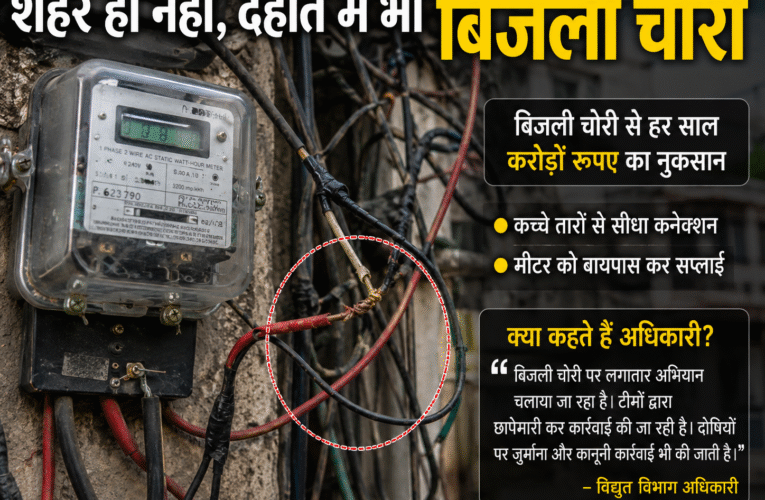 0- दावा: 15 दिन में 32 जगह पकड़ी बिजली चोरी बिजली विभाग के अधिकारियों का दावा है कि उनकी टीमों ने नंदनपुरा, रानी महल, हंसारी, बिजौली, सीपरी बाजार आदि क्षेत्र में 15 दिन के अंदर 32 जगह बिजली चोरी पकड़ी है। रात में हुई चेकिंग के दौरान कहीं चोरी की बिजली से कूलर चलते मिले तो कहीं एयर कंडीशन। बिजली चोरी करने वालों के खिलाफ रिपोर्ट दर्ज करवा दी है।