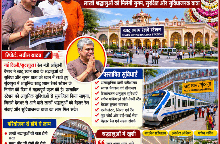रेल मंत्री अश्विनी वैष्णव की बड़ी पहल, श्रद्धालुओं की सुविधा के लिए सुंदरपुरा में बनेगा आधुनिक खाटू श्याम रेलवे स्टेशन