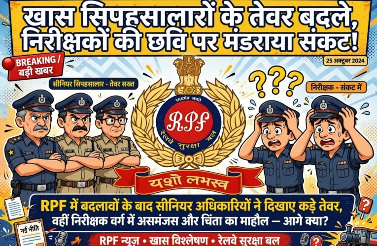 खास सिपहसालारों के तेवर बदले, निरीक्षकों की छवि पर मंडराया संकट!  निजी स्वार्थ की कथित दौड़ में आरपीएफ का अनुशासन निशाने पर  बातचीत के बदले अंदाज ने बढ़ाई हलचल, समय रहते नहीं चेते तो उठ सकते हैं गंभीर सवाल  अंदरखाने चल रही गतिविधियों पर जिम्मेदार अधिकारियों की निगाह कब पड़ेगी?