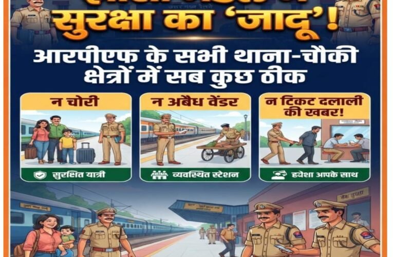झांसी मंडल में सुरक्षा का ‘जादू’!  आरपीएफ के सभी थाना-चौकी क्षेत्रों में सब कुछ ठीक—न चोरी, न अवैध वेंडर, न टिकट दलाली की खबर!  झांसी से ग्वालियर तक ‘सब चंगा’! चौकियों पर भी अपराध ने बनाई दूरी! आरपीएफ की ऐसी निगरानी कि घटना भी शायद रास्ता भूल गई!
